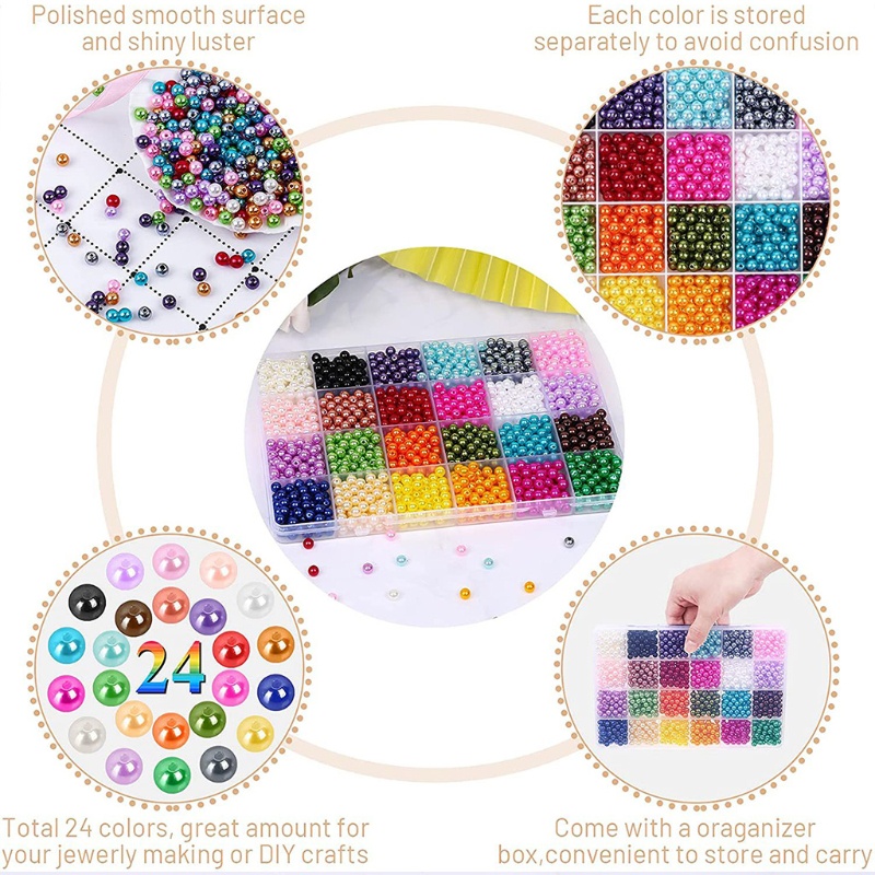 Hạt Nhựa Nhiều Màu Sắc Dùng Làm Trang Sức Thủ Công