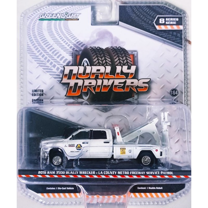 xe mô hình greenlight dually dirivers:2018 Ram 3500 dually-la county metro