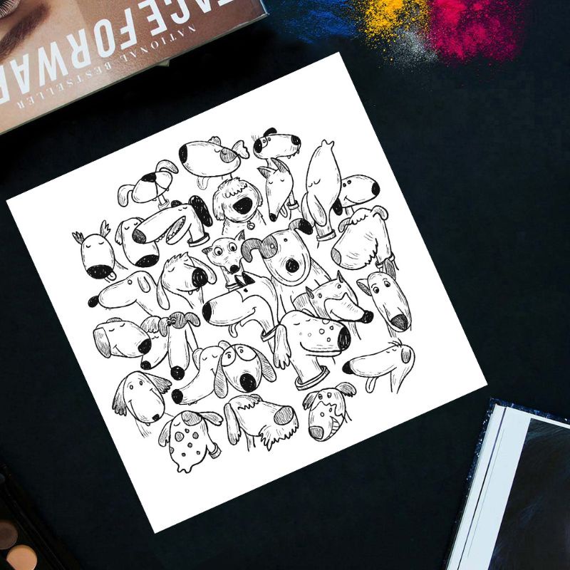 Khuôn Silicone Làm Nền Trang Trí Album Hình Chú Chó Vui Nhộn