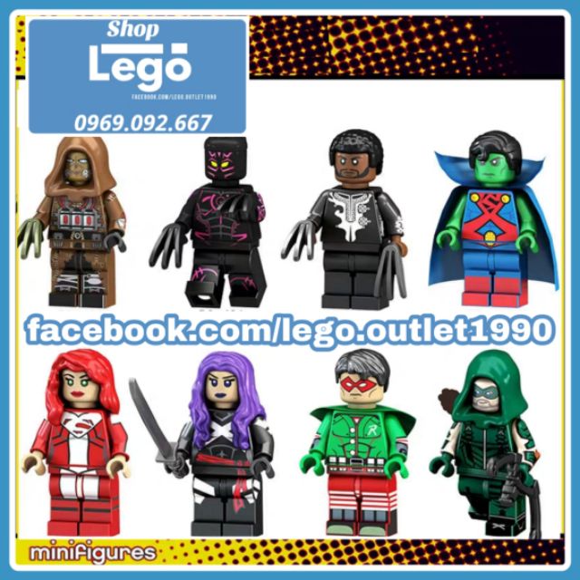 Xếp hình Black Panther Scarecrow Lana Lang Superwoman Psylocke Robin Marvel DC Green Arrow Lego Minifigures POGO PG8153