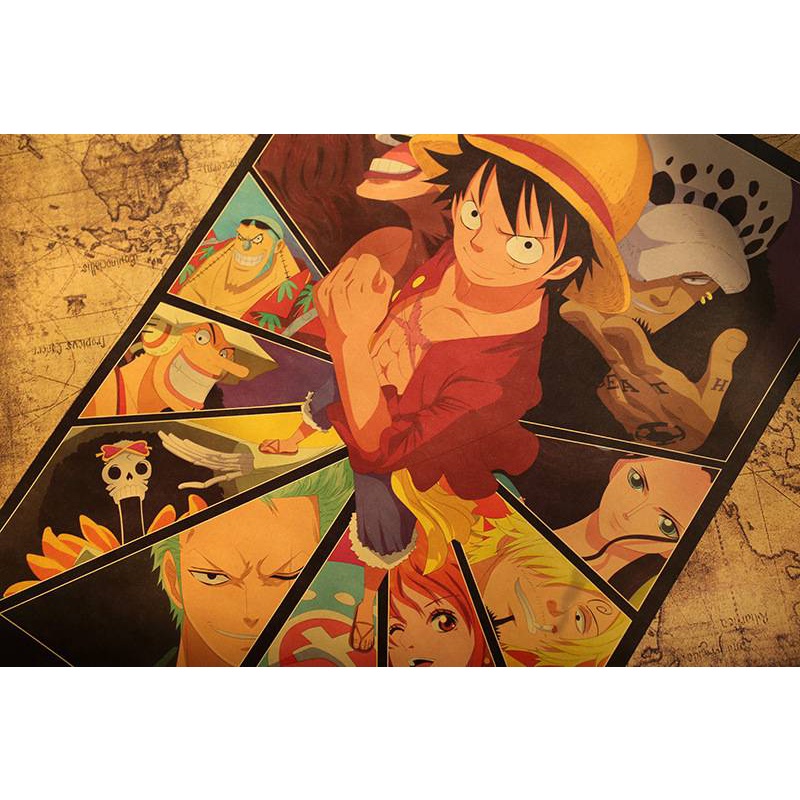 Tranh treo tường trang trí nội thất hình One Piece kích thước 35x50cm