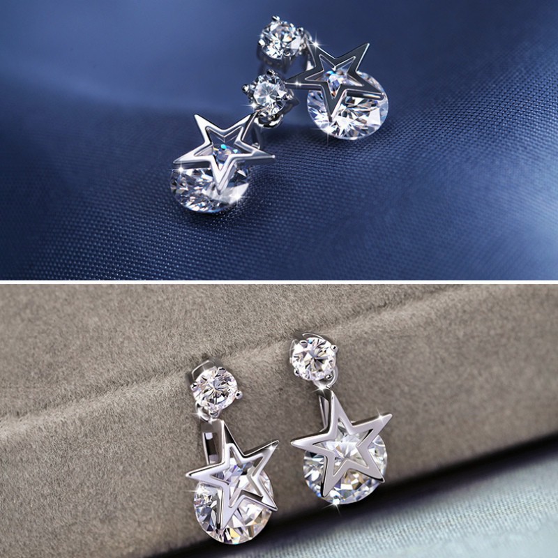 Khuyên Tai Ngôi Sao Đính Pha Lê Nhã Nhặn