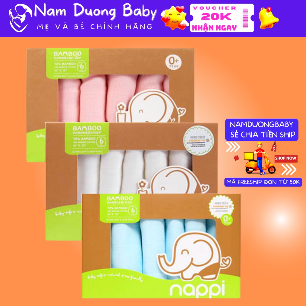 Khăn sữa sợi tre | Khăn Sữa cho bé thương hiệu Nappi Thái Lan 100% sợi tre | Khăn sữa, khăn xô an toàn cho bé