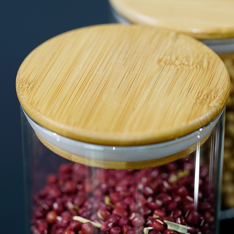 Hũ Thủy Tinh Nắp Gỗ Cao Cấp Hũ Đường Hũ Để Ngũ Cốc