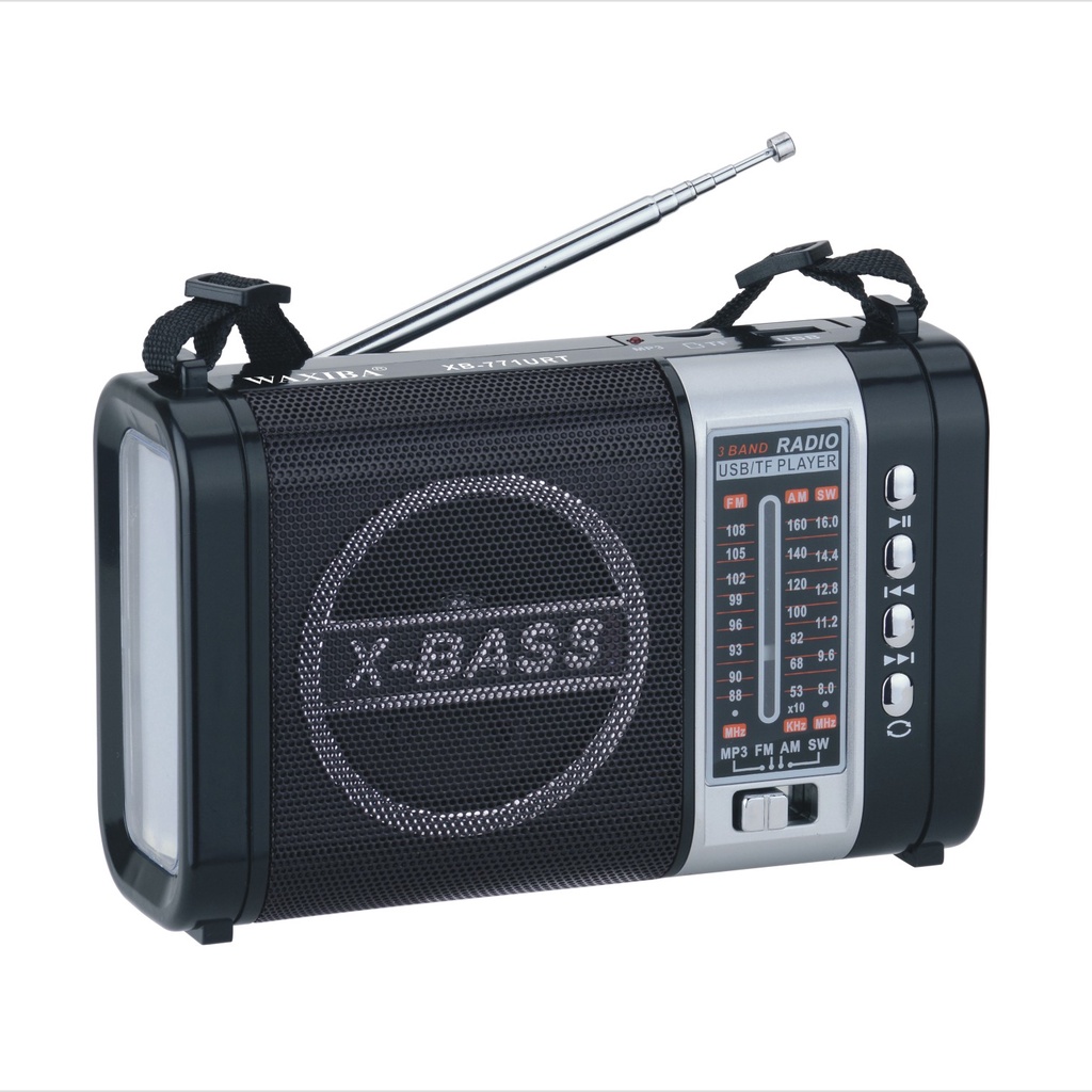 ĐÀI RADIO WAXIBA XB-771-772 URT Đài FM có hỗ trợ thẻ nhớ TF và USB có đèn pin thiết kế sang trọng