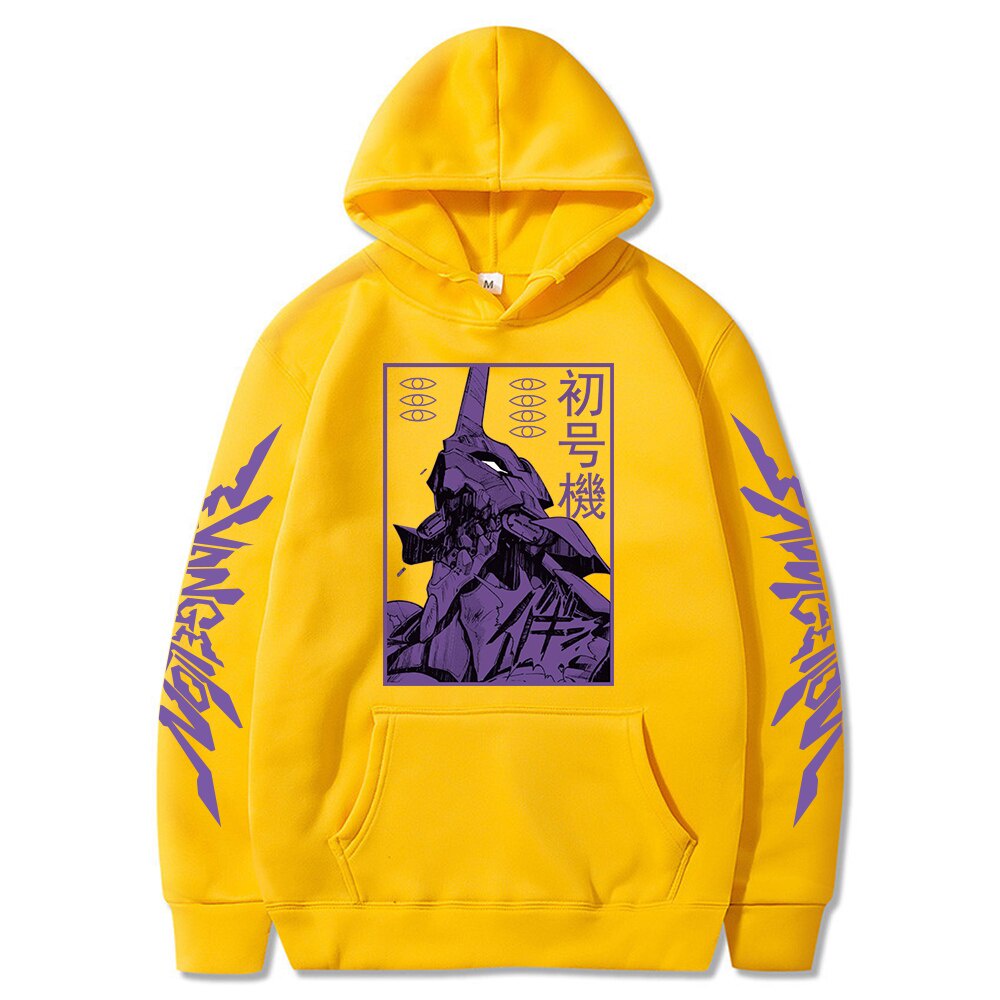 Áo hoodie in hình anime evangelion phong cách đường phố cá tính cho nam và nữ