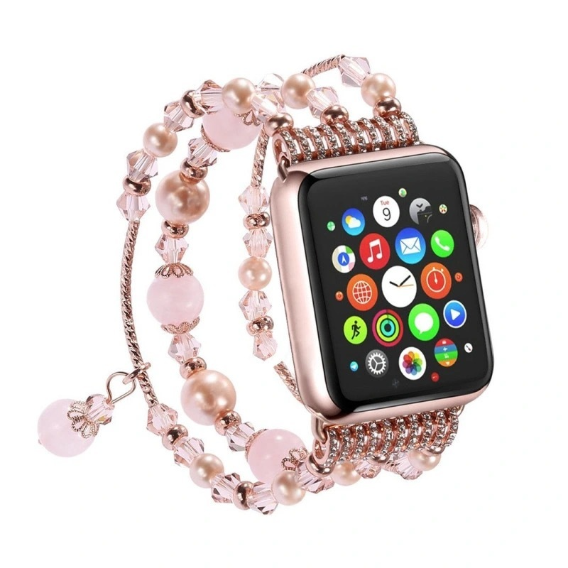 Vòng đeo tay đính hạt mã não cho Apple iWatch 1/2/3/4/5/6/SE 38/42/40/44mm