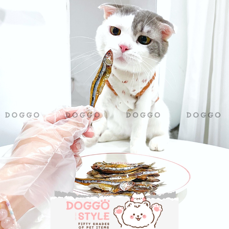 Treat Bánh Thưởng Cho Chó Mèo Cá Cơm Tươi Sấy Khô DOGGOSTYLE Homemade Cung Cấp Protein Omega 3 Giúp Mượt Lông