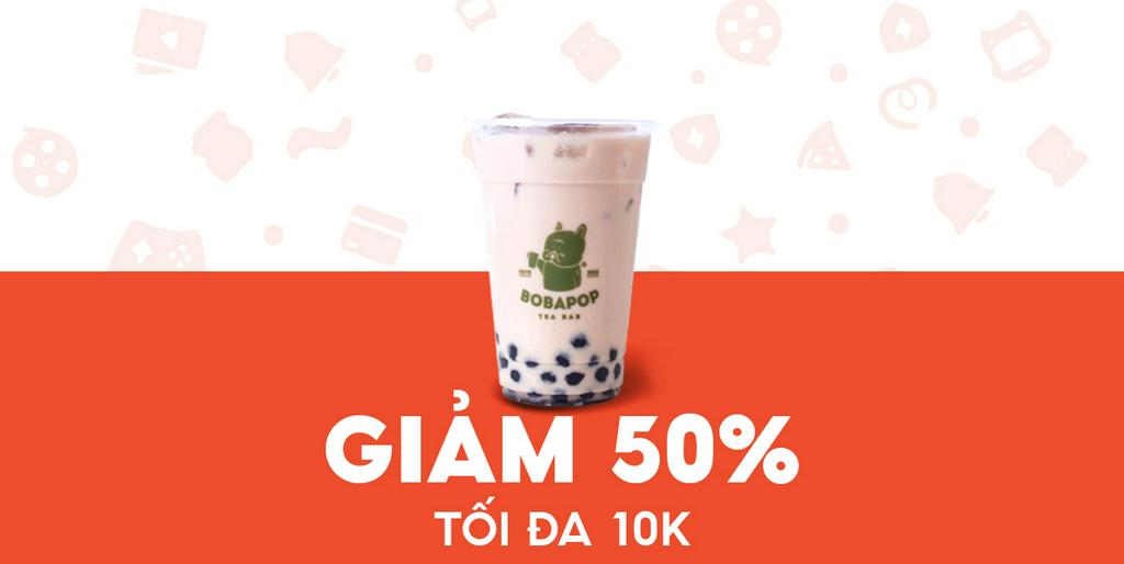 - Bobapop - Giảm 10K cho Trà Sữa Trân Châu