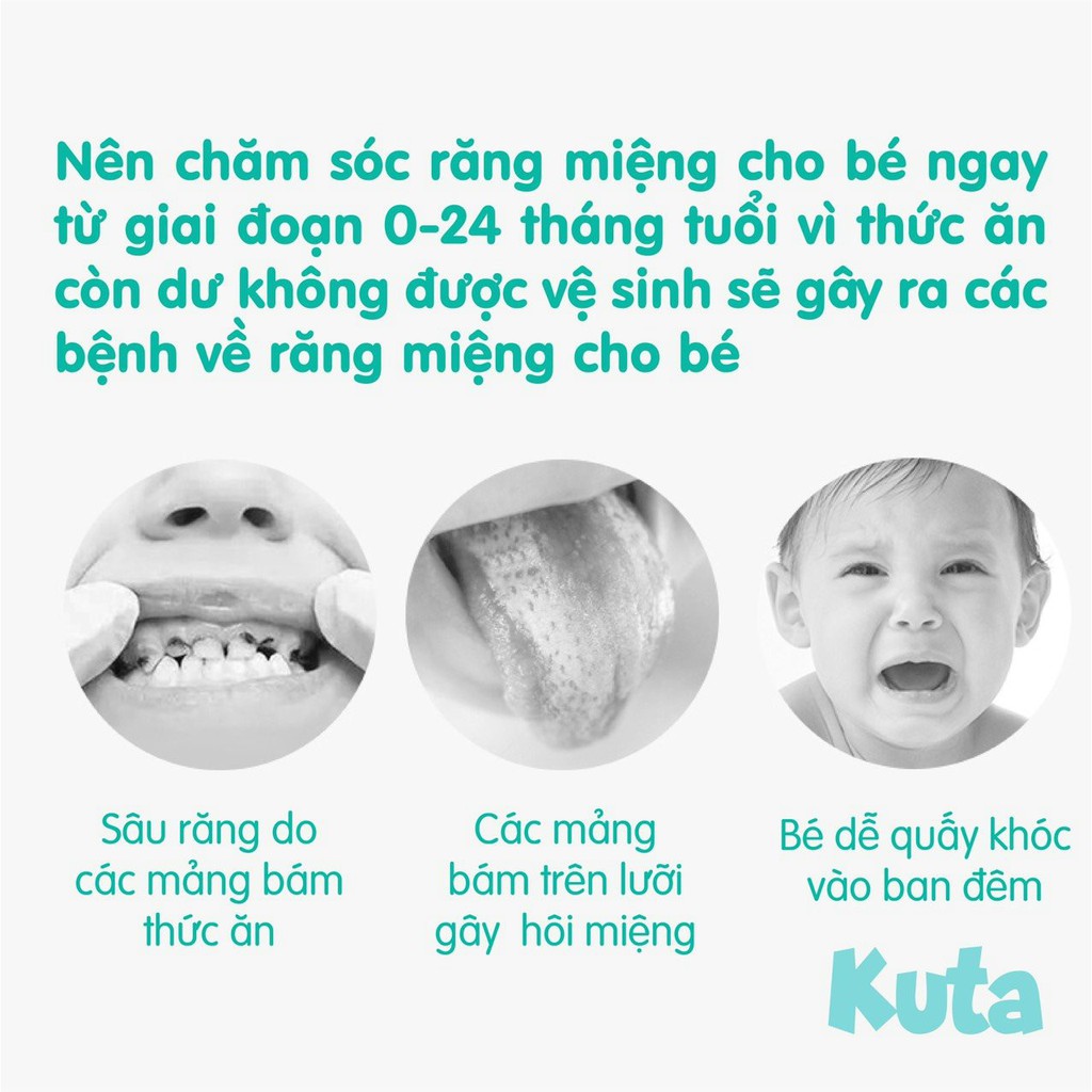 Rơ Lưỡi Cho Trẻ Sơ Sinh Kuta, Miệng Sạch Bé Bú Khỏe Ăn Ngon