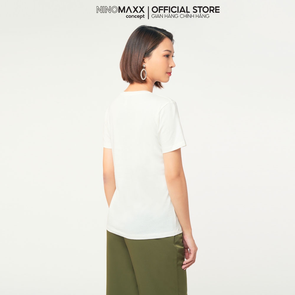 N&amp;M Áo thun Graphic Nữ tay ngắn phong cách trẻ trung chất cotton pha modal 2104083