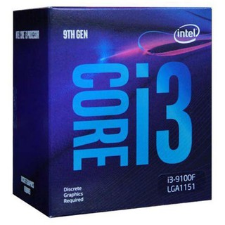 CPU Intel Core i3-9100F Box (3.6 GHzTurbo up to 4.20GHz / 4 nhân 4 luồng/ 6MB /Socket 1151)