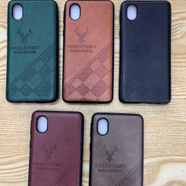 Ốp lưng samsung A01 Core dẻo kiểu da vân logo AD_case shop