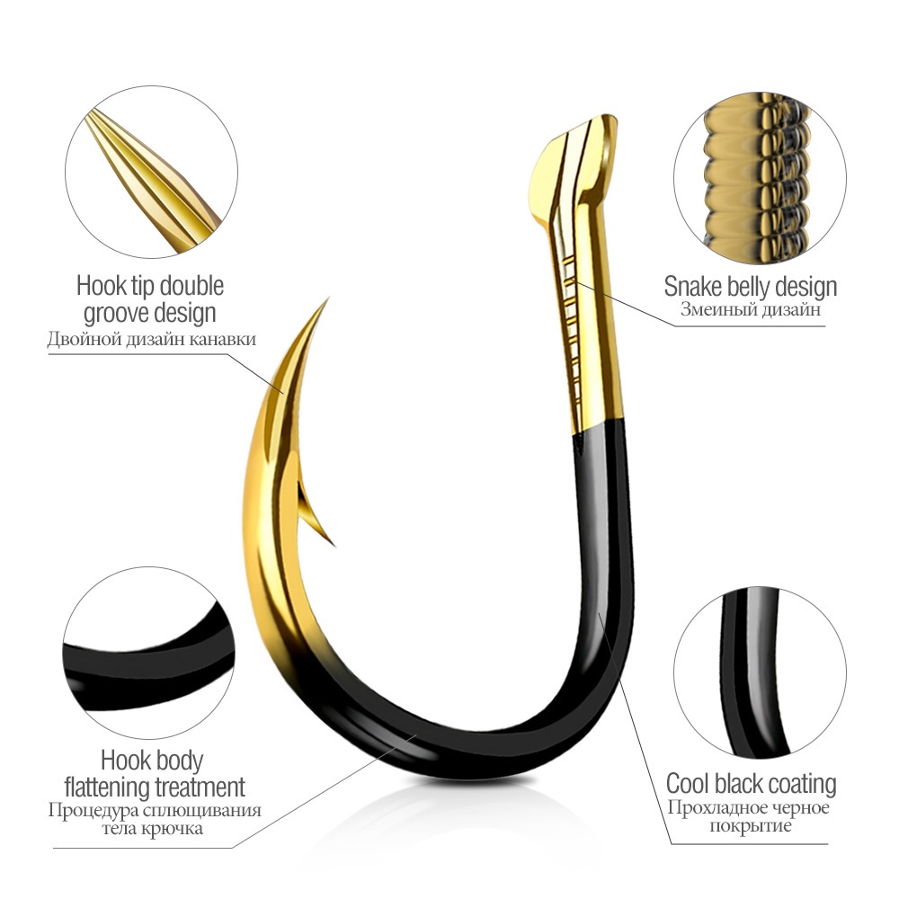 Móc câu cá bằng thép vonfram cỡ 1-15 # tuỳ chọn