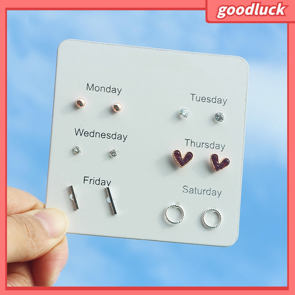 Set 6 Đôi Khuyên Tai Thiết Kế Đa Dạng Thời Trang Cho Nữ