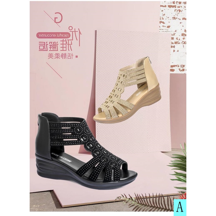 Giày Sandal Hở Mũi Đế Xuồng Dày Thời Trang Mùa Hè Mới 2021 Dễ Phối Đồ Cho Nữ