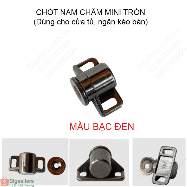 (Bigseller) Chốt cửa nam châm mini cho cánh cửa tủ, ngăn kéo bàn với lực hút mạnh, hình tròn nhiều màu sắc