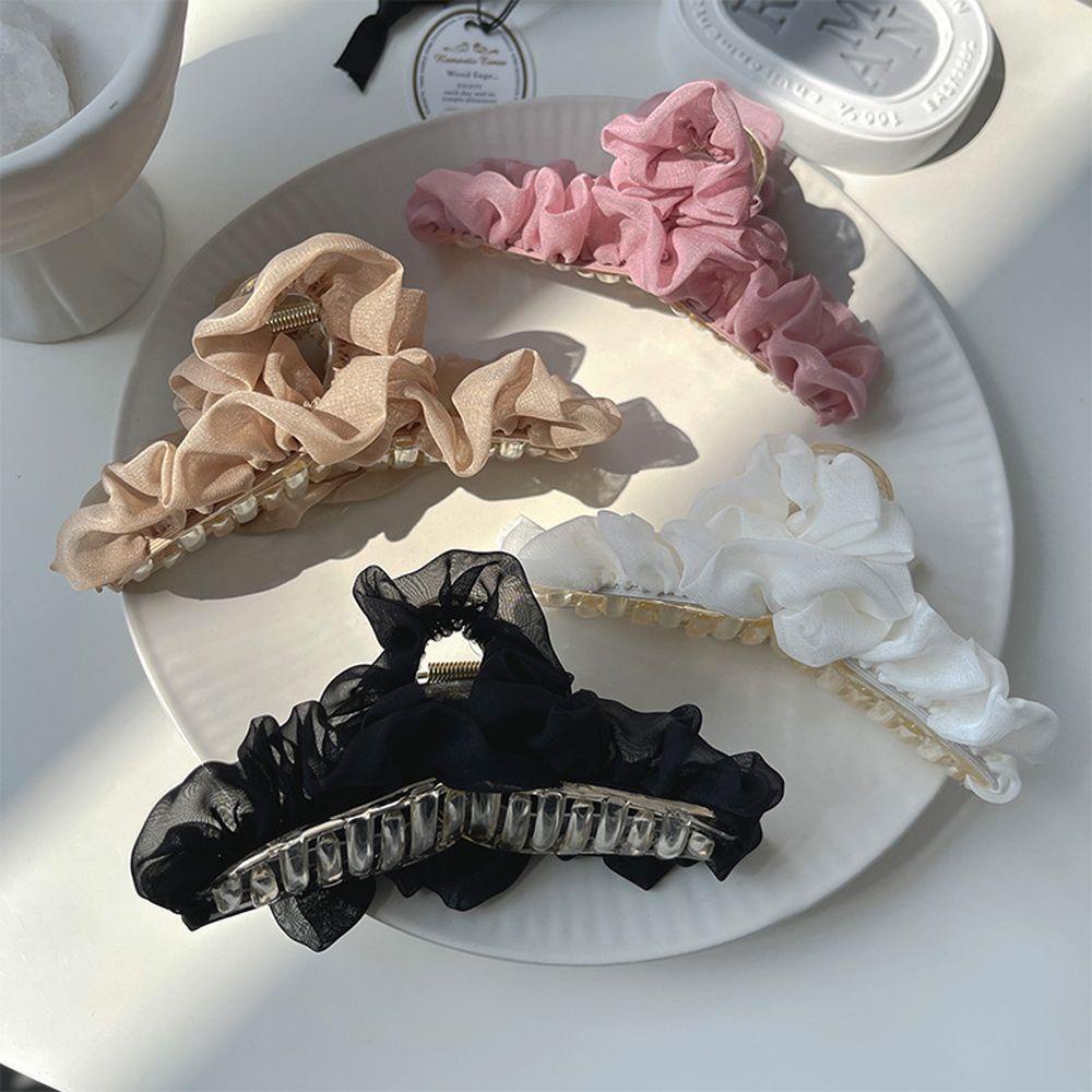 Kẹp Tóc Cá Mập Phối Lưới Cỡ Lớn Thanh Lịch Thời Trang Mùa Hè Cho Nữ 2life