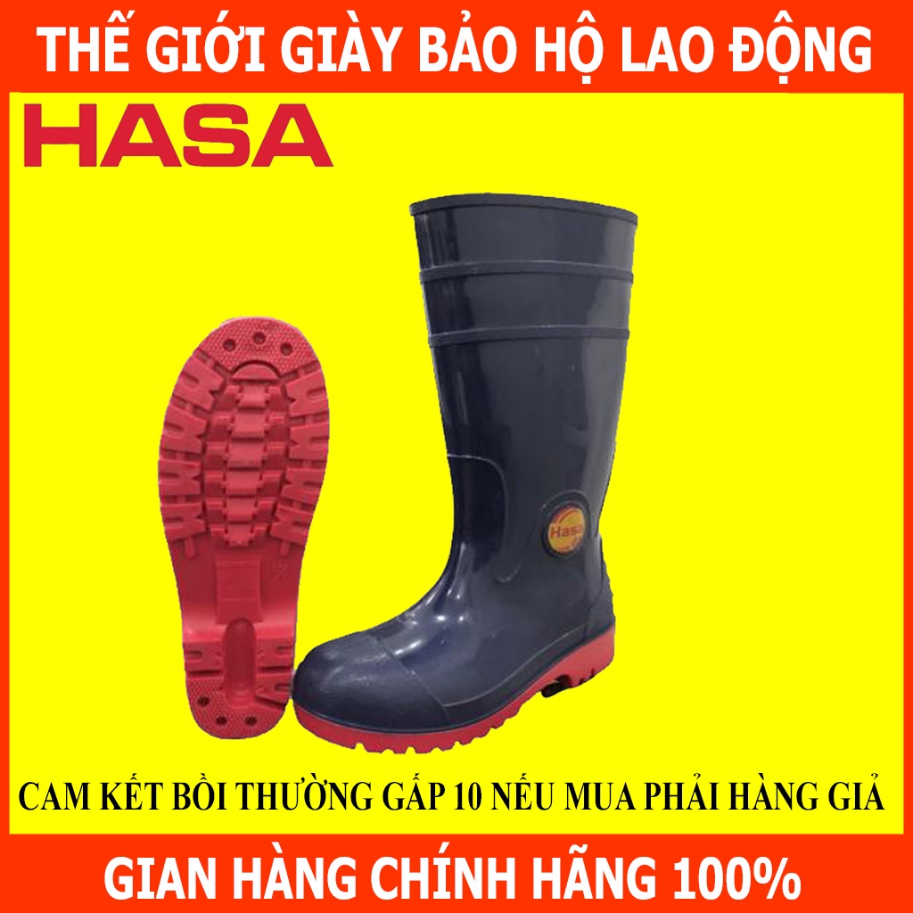[HÀNG CHÍNH HÃNG] Ủng bảo hộ Mũi thép Hasa xanh đỏ Chống Trơn Trượt, Chống Va Đập Mạnh