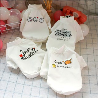Áo thun trắng in hình cute dễ thương cho thú cưng chó mèo