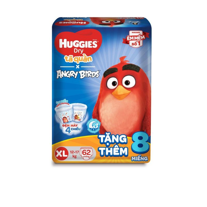  (ANGRY BIRD EDITION) TÃ QUẦN HUGGIES M74/L68/XL62/XXL56