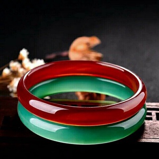 Fashionable red and green natural chancedon onyx bracelet