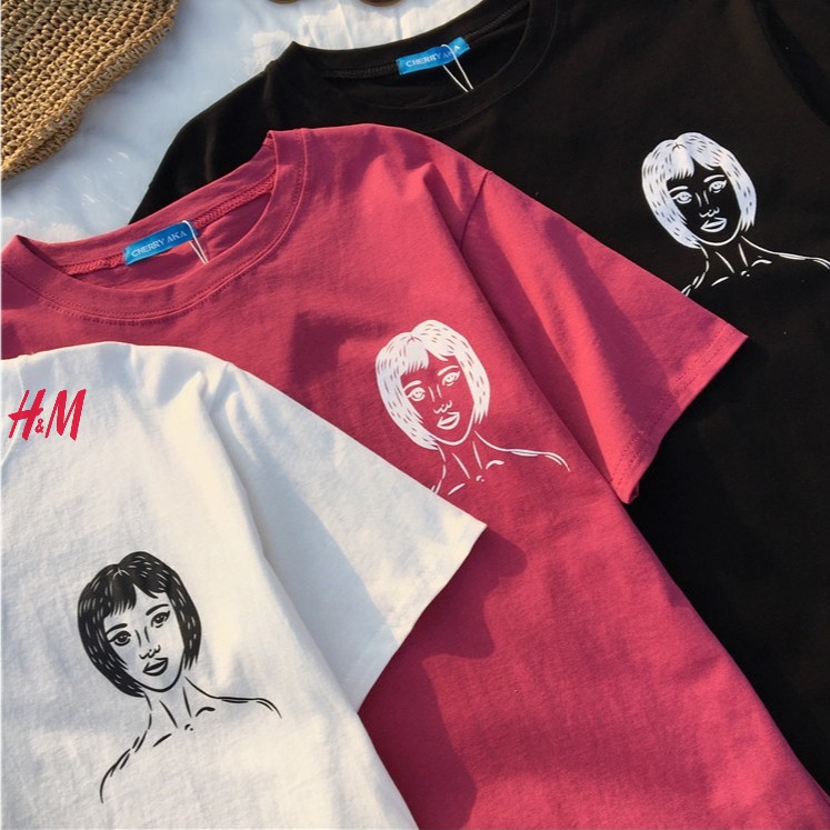 ÁO thun nữ in Mặt cô gái . | BigBuy360 - bigbuy360.vn