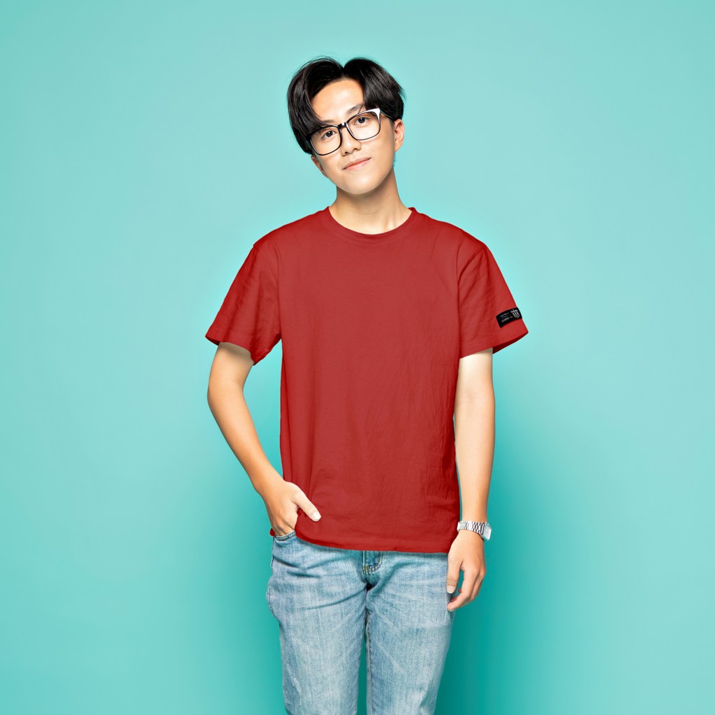 Áo thun nam cổ tròn cotton Premium màu đỏ sẫm mới trẻ trung, lịch lãm The Third AT05 | BigBuy360 - bigbuy360.vn