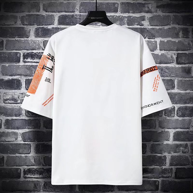 Áo Thun Tay Ngắn Cổ Tròn In Họa Tiết Graffiti Đường Phố Size Lớn M-8XL Thời Trang Cho Nam
