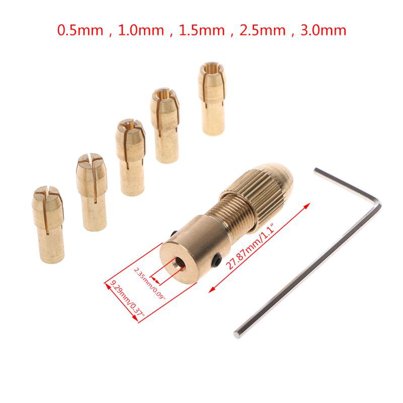 7Pcs/Set 2/2.35/4.05/5.05mm Electric Motor Shaft Mini Chuck Fixture Clamp 0.5-3.0mm Small To Drill Bit Micro Chuck Fixing Device