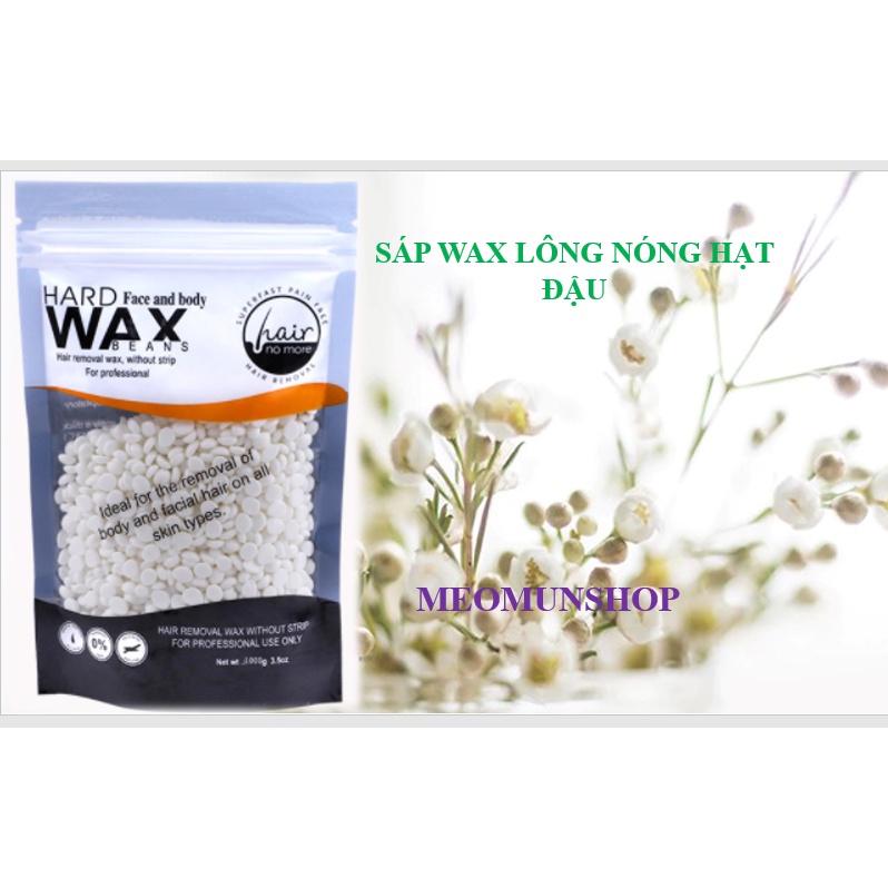 (Tặng kèm que sáp khi mua) Sáp wax lông nóng hạt đậu 100g tặng kèm que wax