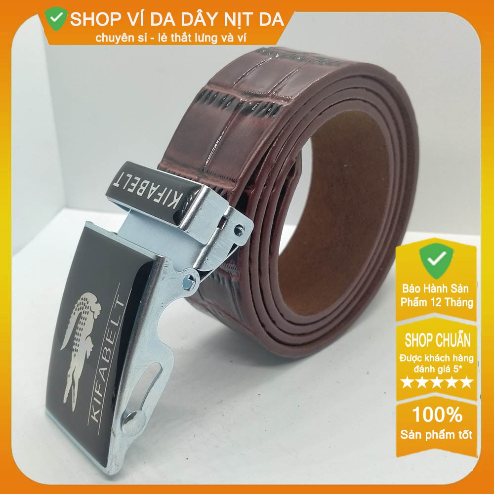 🎁FREESHIP🎁 Thắt lưng da pu vân cá sấu nam cao cấp - rộng 38mm khóa lăn, dây lưng nam