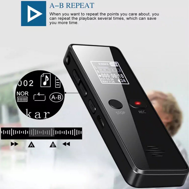 Máy Ghi Âm Siêu Nhỏ MT8I8 Bộ Nhớ 8Gb - Ghi Liên Tục 60H