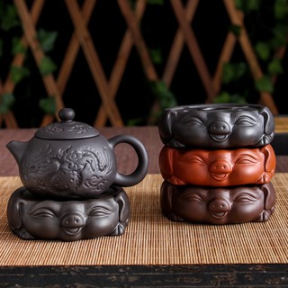 ┏Kho Báu T Treasures T Treasures┓Giá Đỡ Bình Trà Hình Tròn Bằng Đất Sét Tím Phong Cách Kung Fu