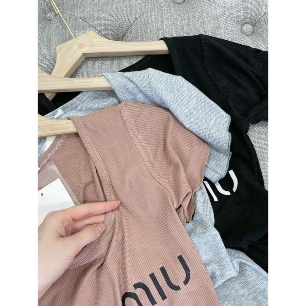 Váy Thun Nữ Cotton Miumiu Cổ vuông, Chất Thun Gân