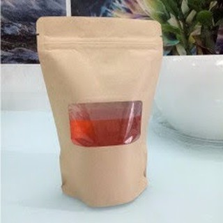 XẤP 10 TÚI ZIPPER GIẤY KRAFT CÓ CỬA SỔ , TÚI ZIP ĐÁY ĐỨNG-BBĐG