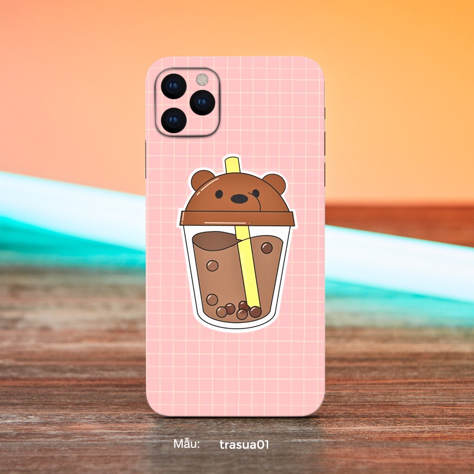 Miếng dán Skin Trà Sữa Cute cho iphone, Samsung, Oppo và các dòng điện thoại khác