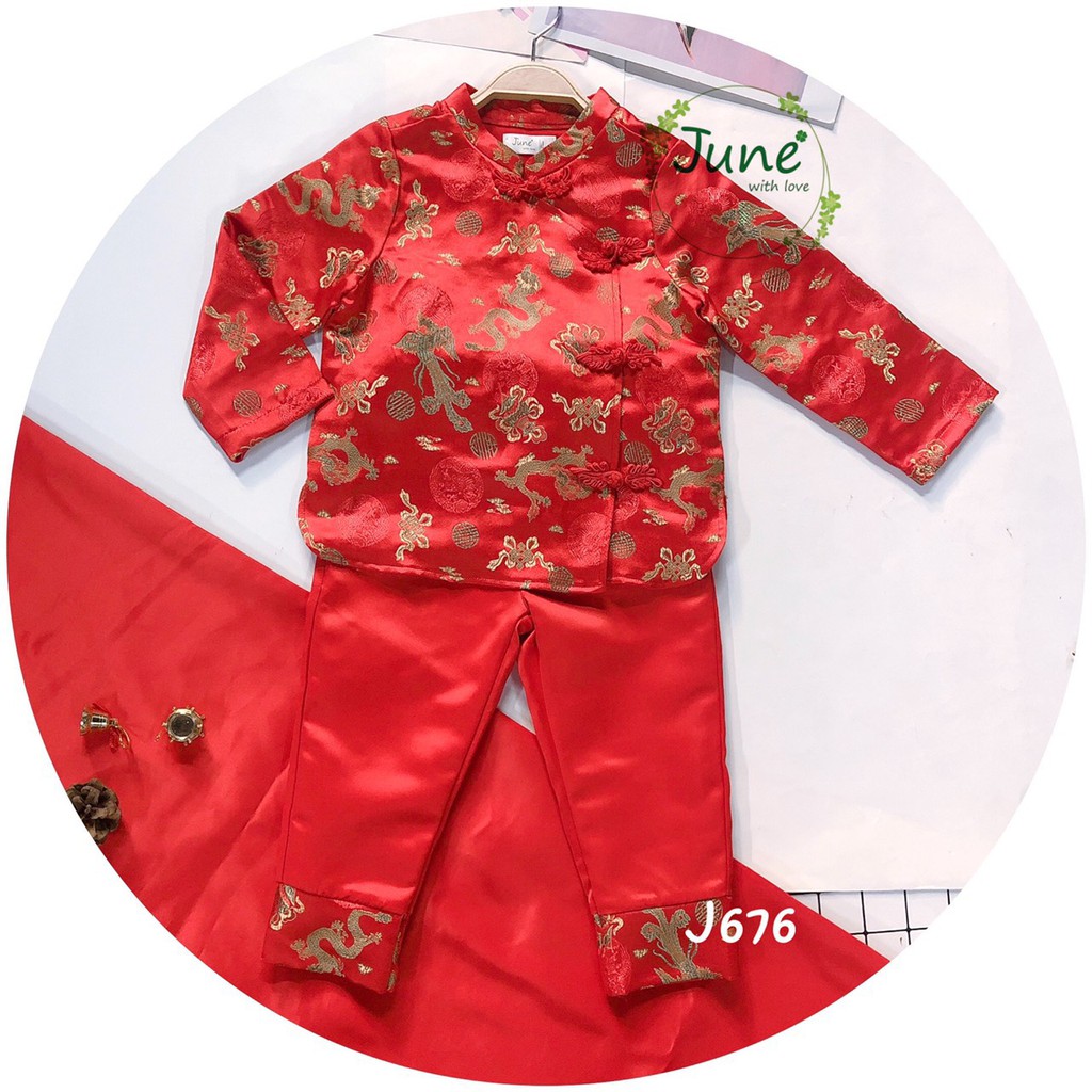 ÁO DÀI BÉ TRAI và GÁI THÊU THỔ CẨM TINH TẾ TỪNG CHI TIẾT - cho bé từ 1 đến 10 tuổi - JUNE - Thời trang trẻ em cao cấp