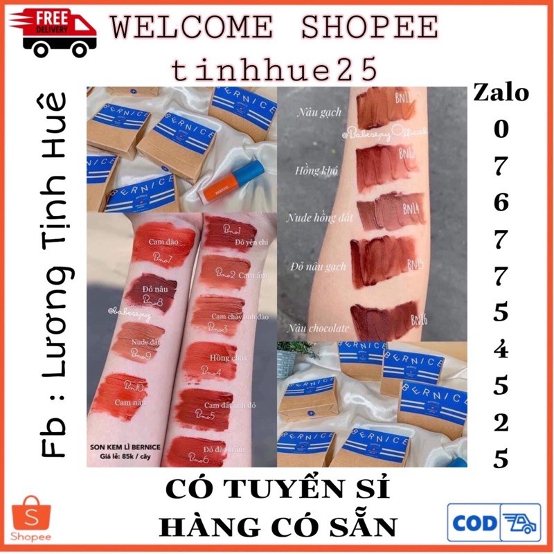 SON KEM BERNICE NHỎ SIÊU LÌ CHẤT SON MỊN