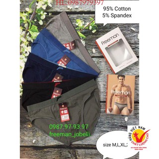 Quần lót nam freeman 6036,giá cty 69k- bán lẻ 41k quần sịp cotton 4 chiều