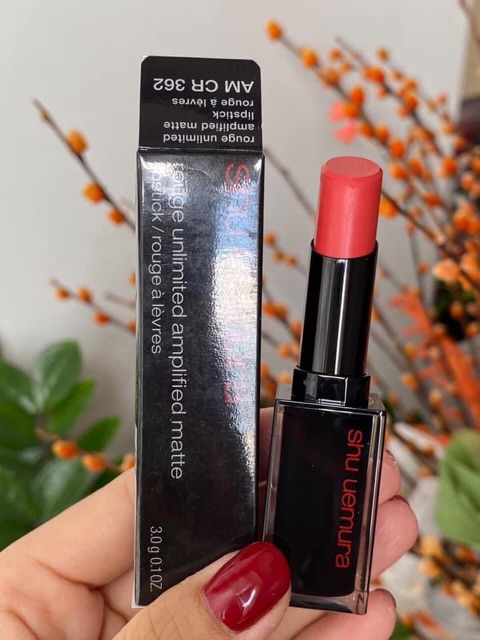 Son SHU UEMURA màu 362 hồng cam san hô Rouge Unlimited Amplified