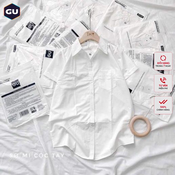 Áo Sơ Mi Nữ Ngắn Tay GU Túi Zip | BigBuy360 - bigbuy360.vn