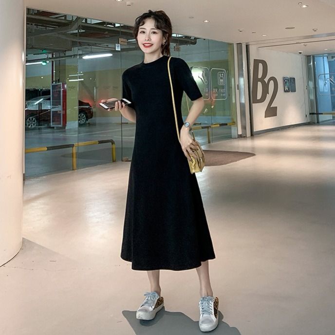 Đầm Ngắn Tay Thời Trang Retro Hàn Quốc Dành Cho Nữ