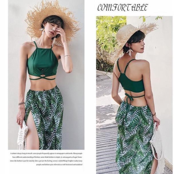 BỘ BƠI 3 CHI TIẾT CAM VÀ XANH CHO NỮ | BigBuy360 - bigbuy360.vn