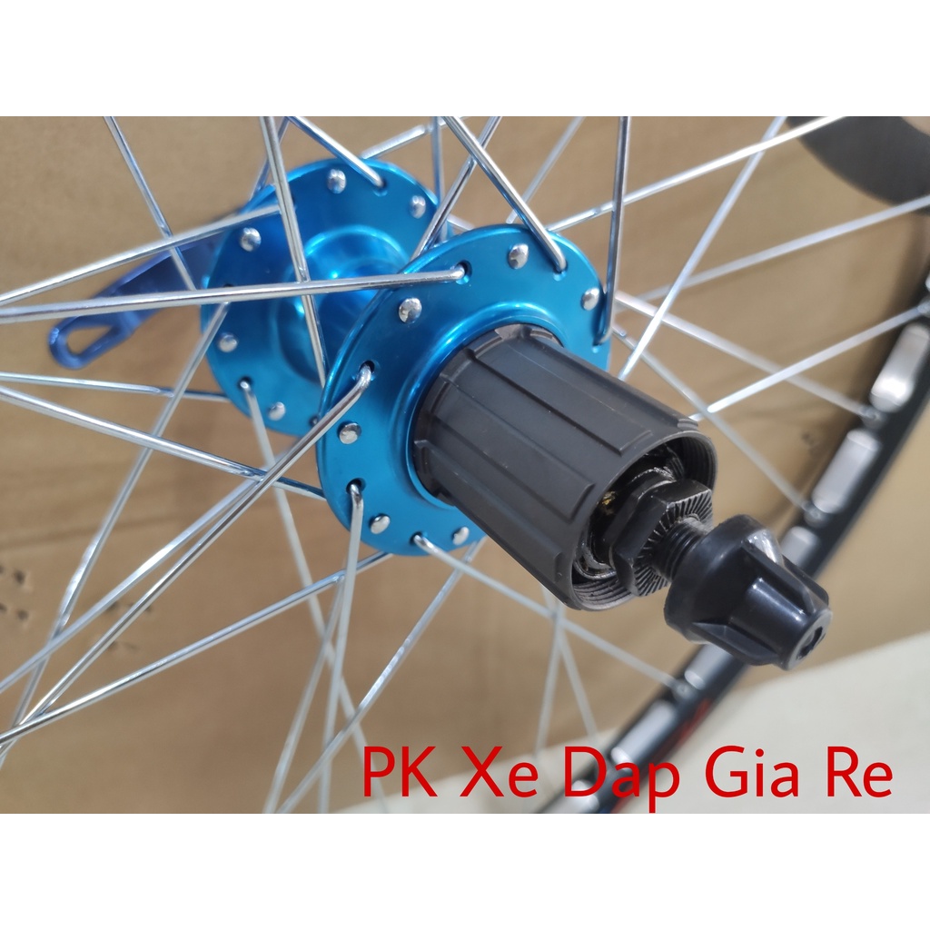 Bộ vành xe đạp thể thao 26 inch đan sẵn Moayo líp thả, phanh đĩa, Vành đan sẵn 26 inch - PK Xe Dap Gia Re