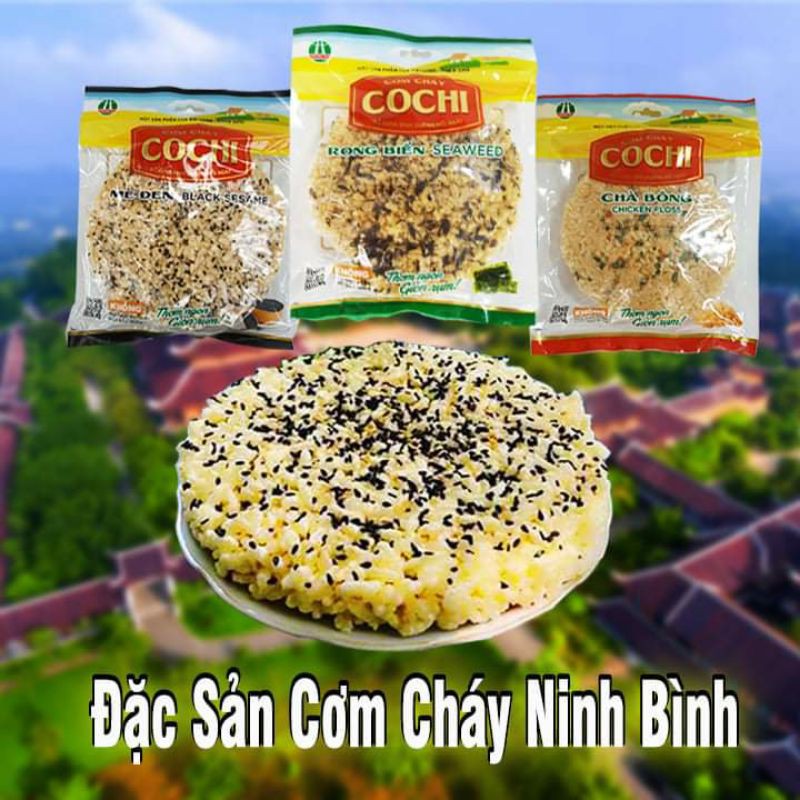 Combo 10 gói cơm cháy Cochi (vị chà bông ( ruốc hành), vị rong biển, vị mè đen) gói 65g