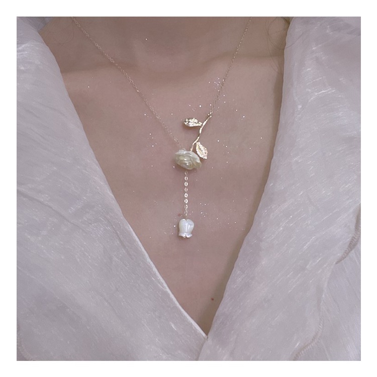 Dây Chuyền Mặt Hoa Hồng/Lá Phong Cách Pháp Xinh Xắn