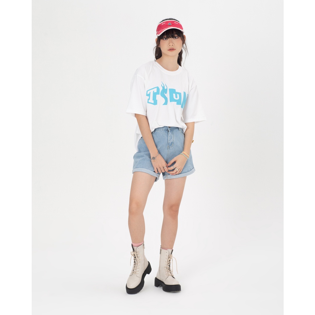 Áo thun TSUN Embossed Basic Tee - White - Unisex