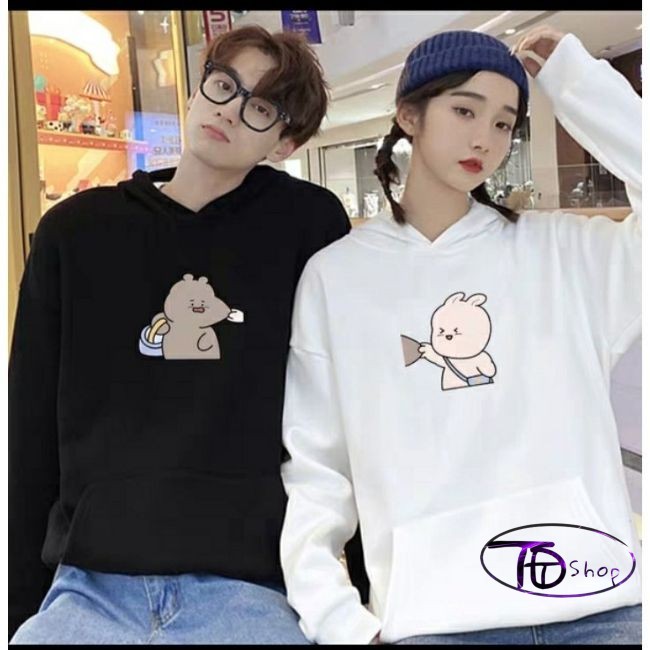 Áo hoodie đôi ⚜️ Tự Thiết Kế ⚜️ Đồ Đôi Hoodie tình yêu khủng long 2020 nỉ bông cao cấp | WebRaoVat - webraovat.net.vn