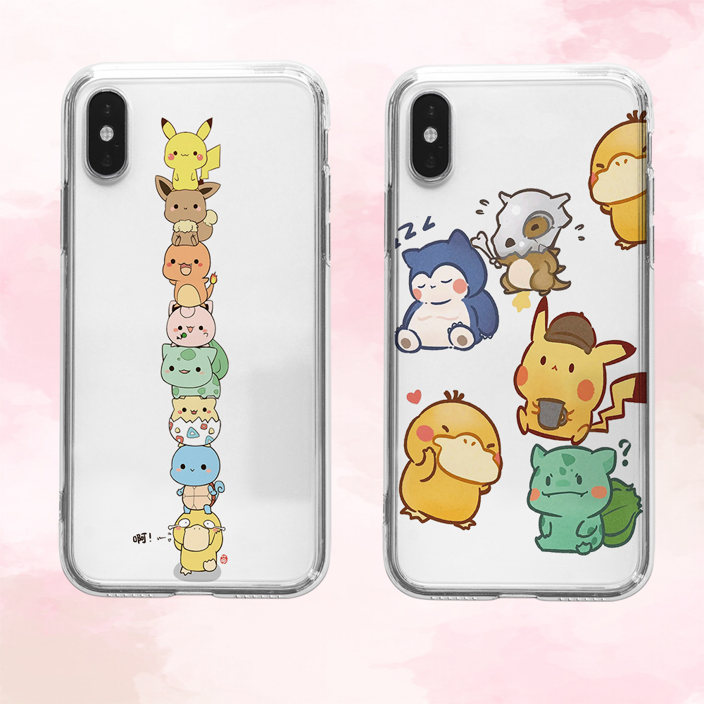 Samsung CASE Galaxy note 20 plus Galaxy note 20 Ultra Galaxy note 20 Galaxy note 9 8 Galaxy note 10lite 10 plus Galaxy note 10 5 4 3 Pokemon Pikachu Charmander Squirtle master ball Casing Phone Case Transparent Soft TPU Cover